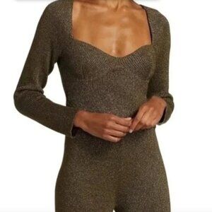 NWT Staud Cerro gold and black bustier top